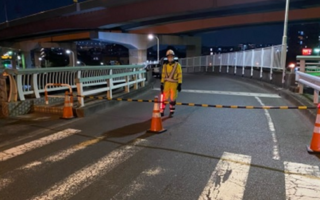 安全パト 都道58号線 下り線 通行止（葛西営業所）