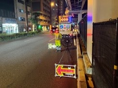 所長パトロール 国道4号 車線規制（加平営業所）
