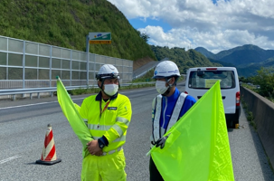 支社長パトロール 中央自動車道 越車線規制（大月営業所）