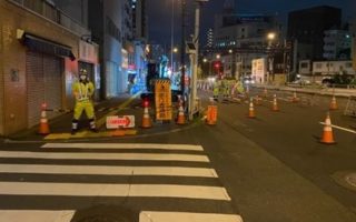 国道4号線 下り線 左2車線規制（葛西営業所）