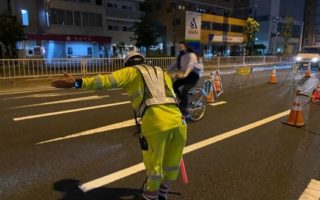 国道4号線 下り線 左2車線規制（葛西営業所）