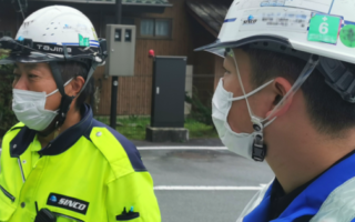 所長パト 国道153号線 片側交互通行規制（飯田営業所）