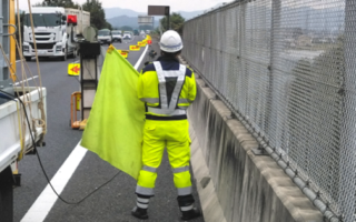 安全パト 北関東自動車道 東行き 走行車線規制（高崎営業所）