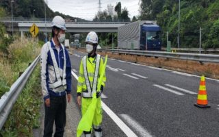 中央自動車道路 上り線 走行車線規制（岐阜営業所）