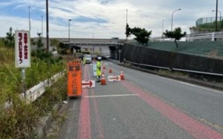 西湘バイパス 上り線 走行車線規制（平塚営業所）