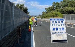 所長パトロール 小田原厚木道路 走行車線規制（平塚営業所）