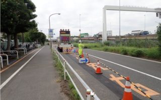 所長パト 首都高羽田線 上り側道上り線 片側交互通行規制（港北営業所）