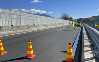 安全パト 中央自動車道 上り線 追越車線規制（諏訪営業所）