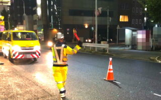 役員パト 太閤通り 北行き 右車線規制（名古屋西営業所）