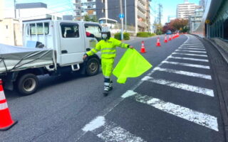 安全パト 名古屋市 前津通北行き 車線規制（名古屋西営業所）