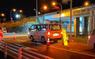 所長パト 長野自動車道路下 街路規制 片側交互通行（松本営業所）