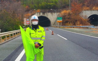 支社長パト 上信越自動車道 下り線 走行車線規制（長野営業所）