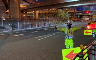 所長パト 国道302号 上り線 車線規制（名古屋西営業所）