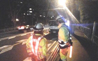 所長パト 国道20号線 下り線 車線規制（吉祥寺営業所）