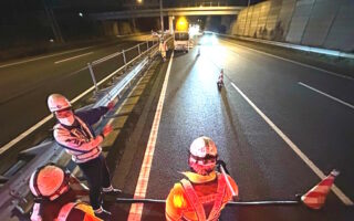 支社長パト 関越自動車道 上り線 追越車線規制（川越営業所）