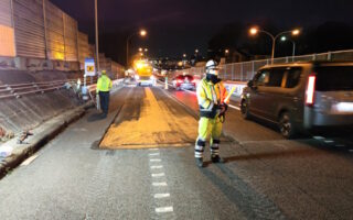 安全パト 第三京浜道路下り線ランプ規制（横浜町田営業所）