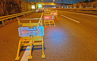 安全パト 中央自動車道上り線走行車線規制（八王子多摩営業所）