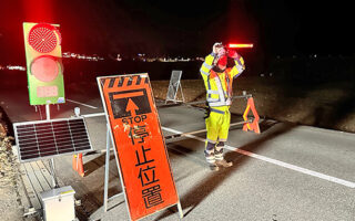 所長パト 県道23号線通行止め規制（甲府営業所）