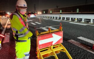 営業所パト 東名阪道上り線走行車線規制（名古屋営業所）