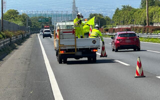 所長パト 関越自動車道下り線走行車線規制（所沢営業所）