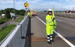 撤去パト 道央自動車道　北路線下り線車線規制（江別営業所）