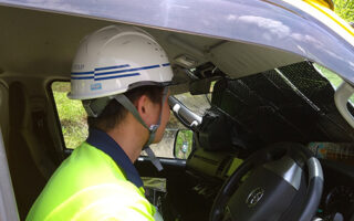 安全パト 中央自動車道下り線走行車線規制（諏訪営業所）