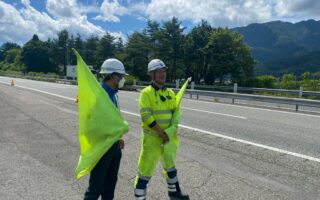 支社長パトロール 中央自動車道　下り線　路肩規制（大月営業所）