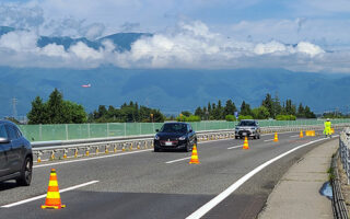 設置パト 中央自動車道上り線走行車線規制（松本営業所）