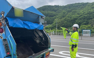 安全パト 札樽自動車道下り線走行車線規制（江別営業所）