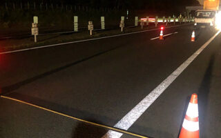 設置パト 道央自動車道上下線対面通行規制（江別営業所）