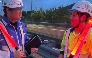 安全パト 自動車道下り線通行止め規制（飯田営業所）