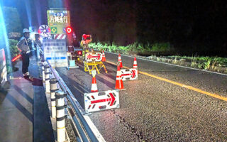 所長パト 国道19号下り線片側交互通行規制（長野営業所）