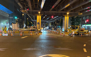 所長パト 国道4号 車線規制（加平営業所）