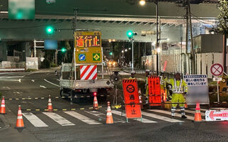 所長パト 目白通り通行止め、ランプ閉鎖上下線通行止（所沢営業所）