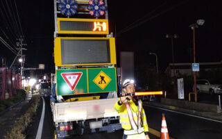 所長パト 国道19号下り線片側交互通行規制（諏訪営業所）