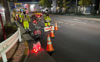 安全パト 国道15号車線規制（加平営業所）