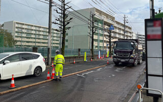 安全パト 名古屋市道若水線上下線片側交互通行規制（名古屋営業所）