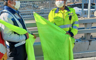 所長パト 小田原厚木道路下り線追越車線規制（平塚営業所）