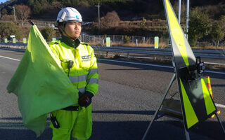 安全パト 中央自動車道上り線走行車線規制（諏訪営業所）