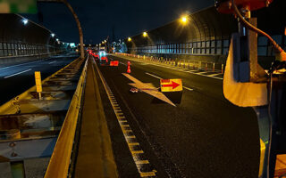 所長パト 東京外環自動車道外回り追越車線規制（葛西営業所）