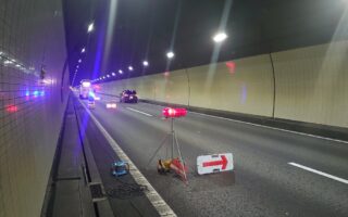 所長パトロール 上信越自動車道下り線走行車線規制（長野営業所）