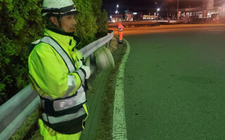 所長パト 上信越自動車道上り線通行止め規制（長野営業所）