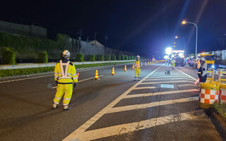 所長パト 東名高速道路下り線通行止め規制（静岡営業所）