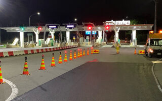 支社長パトロール 中央自動車道上り線走行車線規制（大月営業所）