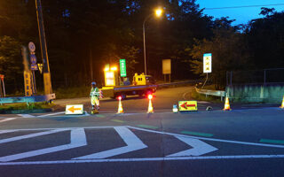 所長パトロール 東富士五湖道路上下線通行止め規制（大月営業所）
