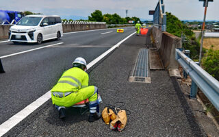 役員パト 北関東自動車道上り線走行車線規制（太田桐生営業所）