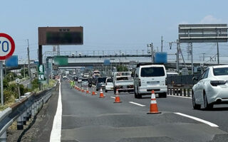 所長パトロール 小田原厚木道路上り線走行車線規制（平塚営業所）
