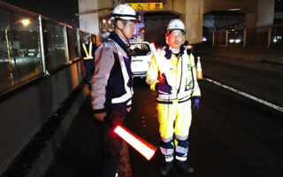 安全パトロール 一般道走行車線規制（江別営業所）