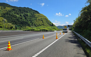所長パトロール 新東名高速道路下り線走行車線規制（静岡営業所）