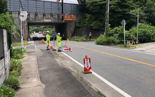 所長パトロール 県道23号片側交互通行規制（千葉営業所）